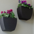 Jogo 2 Vasos Polietileno Parede Moderno Horta Planta Floreira