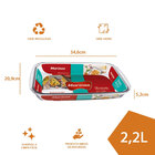 Jogo 3 Assadeiras Refratárias Retangulares 2,2l Marinex Em Vi