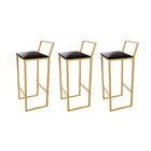 Jogo 3 Banqueta Alta Balcão Bistrô Dourada Confort Industrial