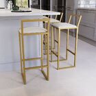 Jogo 3 Banqueta Alta Balcão Bistrô Dourada Confort Industrial