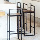 Jogo 3 Banqueta Alta Balcão Bistrô Industrial Madeira Imbuia