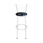 Jogo 3 Banqueta Alta Para Cozinha Epoxi Branca Estofado Flora