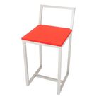 Jogo 3 Banqueta Baixa Para Cozinha Branca Assento Estofado In