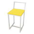 Jogo 3 Banqueta Baixa Para Cozinha Branca Assento Estofado In