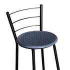 Jogo 3 Banquetas Altas Ratan Preta Retro Azul