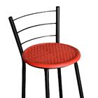 Jogo 3 Banquetas Altas Ratan Preta Retro Vermelho