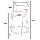 Jogo 3 Banquetas Baixas Ratan Branca Retro Cinza Claro