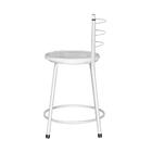 Jogo 3 Banquetas Baixas Ratan Branca Retro Laca Branca