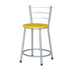 Jogo 3 Banquetas Baixas Ratan Cinza Retro Amarelo