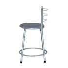 Jogo 3 Banquetas Baixas Ratan Cinza Retro Azul