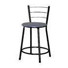 Jogo 3 Banquetas Baixas Ratan Preta Cristal Azul