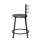 Jogo 3 Banquetas Baixas Ratan Preta Cristal Cinza Claro