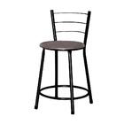 Jogo 3 Banquetas Baixas Ratan Preta Cristal Cinza Claro