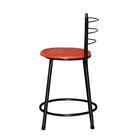 Jogo 3 Banquetas Baixas Ratan Preta Cristal Vermelho