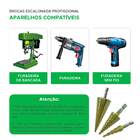 Jogo 3 Brocas Escalonada Titânio 3-12 4-20 -32mm Profissional