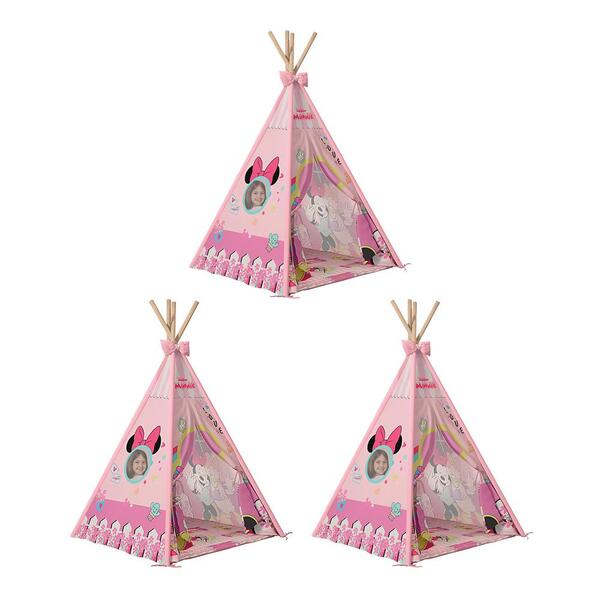 Jogo 3 Cabana Infantil Tenda Swansea Verde E Rosa Menina Meni