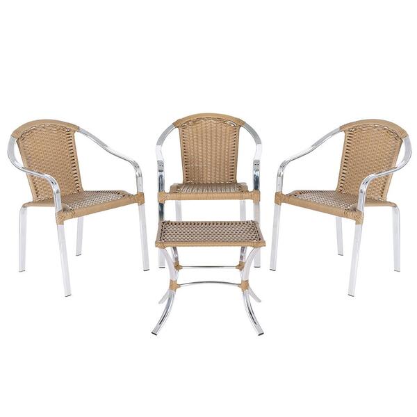 Jogo 3 Cadeiras Toquio 1 Mesa Baixa Colombia De Área Externa,