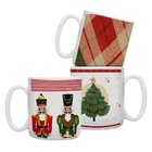 Jogo 3 Canecas De Natal Porcelana Premium Pinheiro E Quebra N