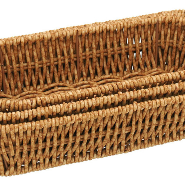 Jogo 3 Cestas Plástico Natural Decorativa Organizadora