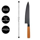 Jogo 3 Facas Do Chef, Japonesa E Legumes Inox Premium Wood Bl