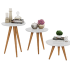 Jogo 3 Mesas Retrô Pés Palito, Centro, Lateral E Apoio Classi