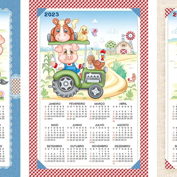 Jogo 3 Panos De Copa Prato Genebra Dohler Calendário  2023 B