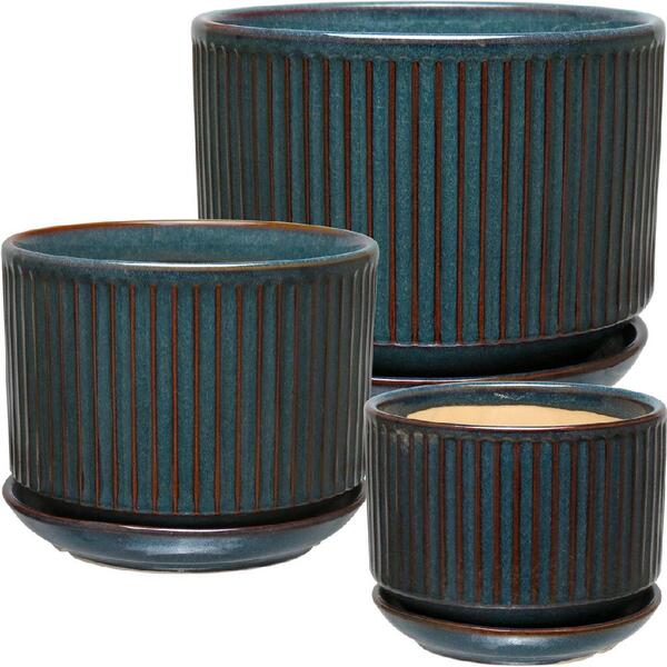 Jogo 3 Peças Cachepô Vaso Decorativo Planta Home&co Cerâmica