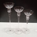 Jogo 3 Peças Castiçal Home&co Eco Crystal Transparente Porta