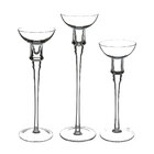 Jogo 3 Peças Castiçal Home&co Eco Crystal Transparente Porta