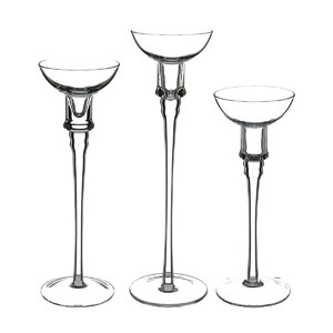 Foto de Jogo 3 Peças Castiçal Home&co Eco Crystal Transparente Porta