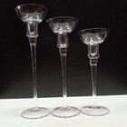 Jogo 3 Peças Castiçal Home&co Eco Crystal Transparente Porta