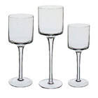 Jogo 3 Peças Castiçal Home&co Eco Crystal Transparente Porta