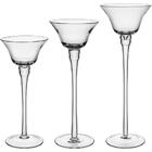 Jogo 3 Peças Castiçal Porta Velas Decorativo Home&co Eco Crys