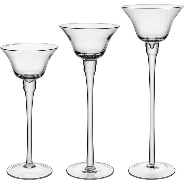 Jogo 3 Peças Castiçal Porta Velas Decorativo Home&co Eco Crys