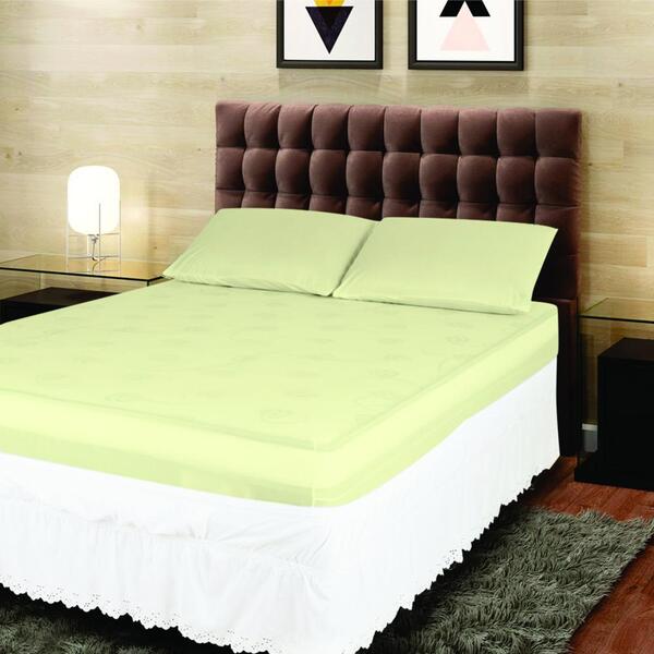 Jogo 3 Peças Lençol + Fronha Casal Malha Gel Elástico Liso