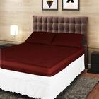 Jogo 3 Peças Lençol + Fronha Casal Malha Gel Elástico Liso