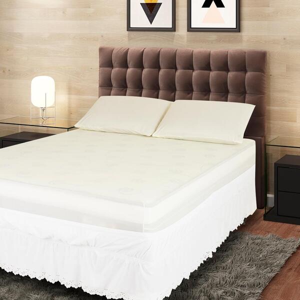 Jogo 3 Peças Lençol + Fronha Casal Malha Gel Elástico Liso