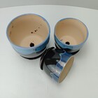 Jogo 3 Peças Vaso Cachepô Planta Home&co Cerâmica Azul