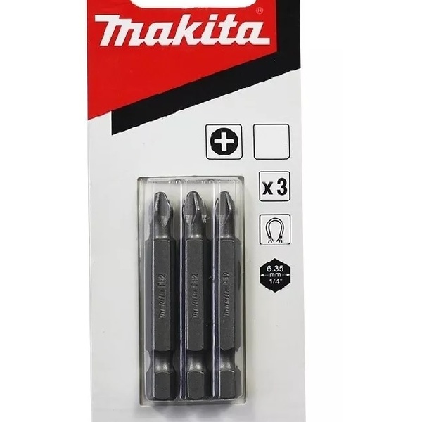 Jogo 3 Pontas Bits Philips Ph2-50mm B-25220 Makita