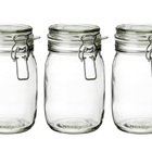 Jogo 3 Potes Herméticos Vidro Premium Redondo Com Trava 1 Lit