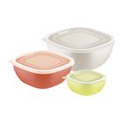 Jogo 3 Potes Tramontina Mixcolor Com Tampa Transparente