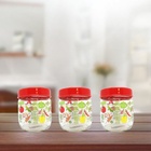 Jogo 3 Potes Vidro Vegetais 425ml Tampa Com Rosca - Fratelli