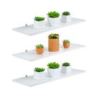 Jogo 3 Prateleiras Lisas Mdf Kit 30x15cm Suporte Invisivel