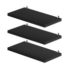 Jogo 3 Prateleiras Nicho Lisas Mdf Kit 30x15cm Branco Preto M