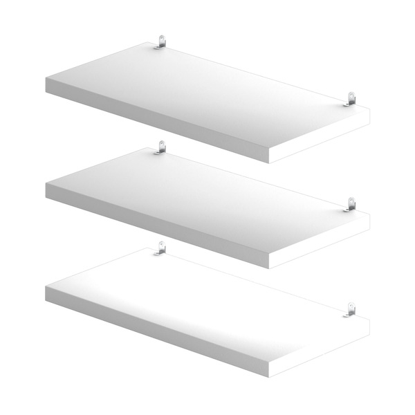 Jogo 3 Prateleiras Nicho Lisas Mdf Kit 30x15cm Branco Preto M