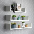 Jogo 3 Prateleiras U Mdf Branco Nicho Bebe Sala Quarto Cozinha