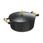 Jogo 3 Und Caçarolas Ferro E Alça Madeira 1 0  1 55 E 2 05 L