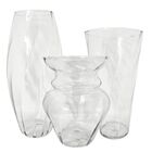 Jogo 3 Vasos Decorativos Vidro Rigado Ibiza, Áster E Oriental