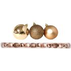 Jogo 48 Bolas Natal Mista Lisa, Gliter E Fosca Champagne Rosê