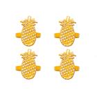 Jogo 4 Anéis Para Guardanapo De Latão Abacaxi - Lyor